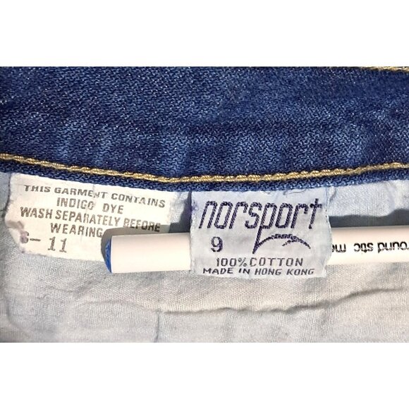 Vintage 1980s Norsport High-Waisted Pleated Mom Jeans Size 25/30 Dark Indigo HK - Picture 3 of 9